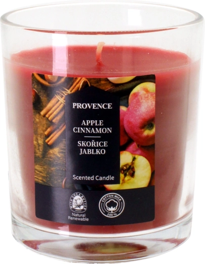 Vela aromática en vaso de vidrio Canela y manzana 7 × 8 cm