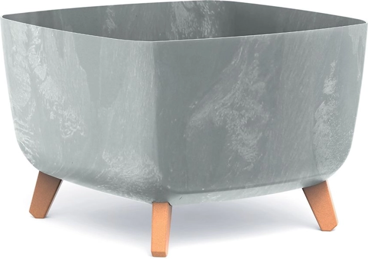 Macetero Gracia Square con efecto hormigón 39 × 39 × 27 cm, gris