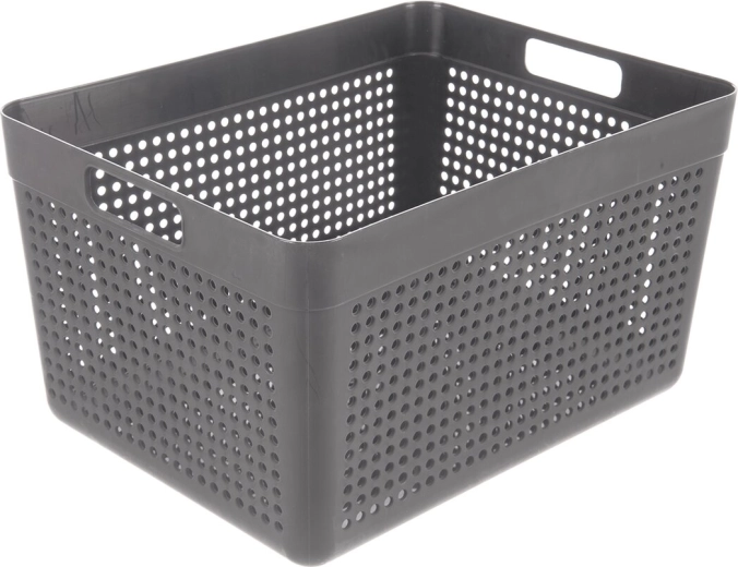 Cesta de almacenaje Terra gris rectangular 33,5 × 25 × 19 cm