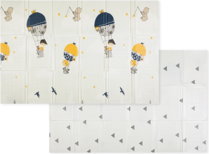 Petite&Mars alfombra de juego plegable Campy L 130 × 200 cm montañas y triángulos