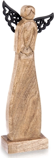 Figura de ángel de madera de mango 34 cm