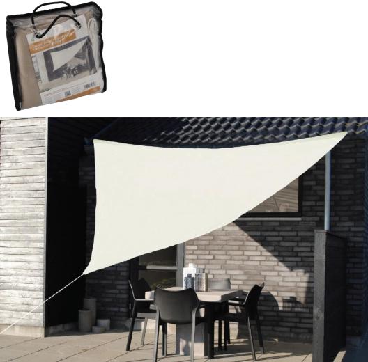 Vela de sombreo triangular beige 3,6 m