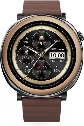 Reloj inteligente Aurora con pantalla AMOLED y llamadas mediante IA – marrón