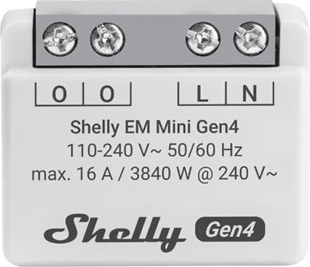 Medidor de consumo de energía Shelly EM Mini Gen4 con Wi‑Fi y Matter