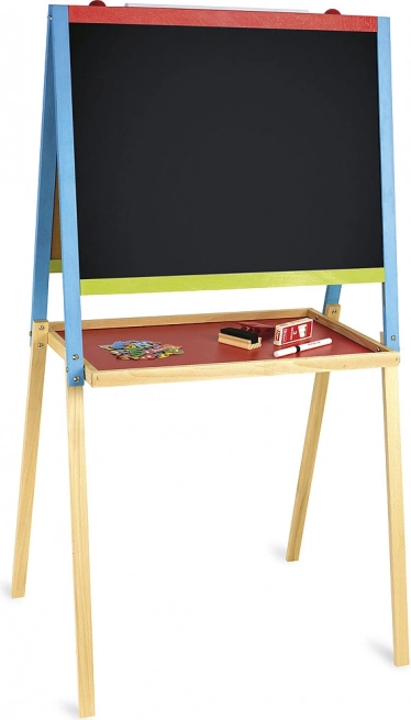Pizarra multiactiva de madera 56 × 43 cm con accesorios