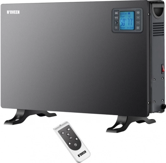 Calefactor convector con LCD y control remoto, negro