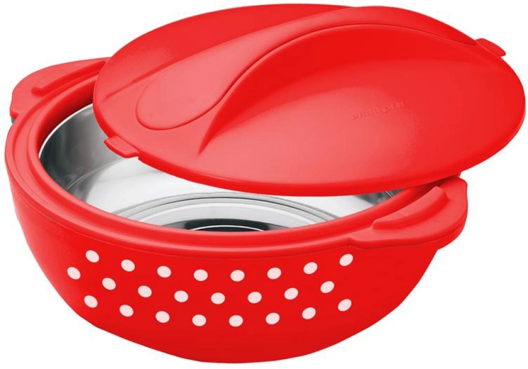 Olla térmica 5 l roja con lunares blancos