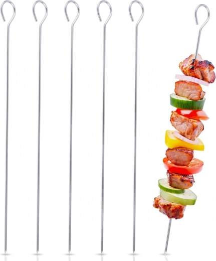 Vilde brochetas de acero inoxidable para brochetas 30 cm, 6 uds