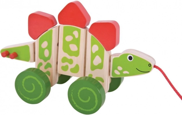 Dinosaurio de madera de arrastre Stegosaurus Bigjigs Baby