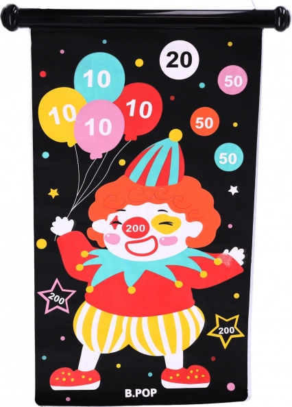 Alegre motivo de payaso y zonas de puntuación