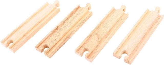 Vías rectas medianas de madera Bigjigs Rail 16 cm