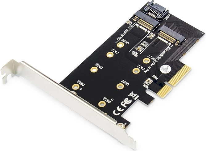 Adaptador PCIe para SSD M.2 NGFF/NVMe para SATA y NVMe