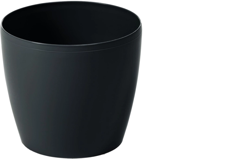 Cubre-maceta decorativo Magnolia 18 cm negro Lamela