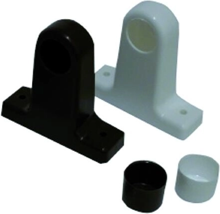 Juego para barra de cortina, blanco (2 uds.)