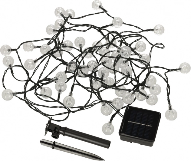 Luces LED solares de jardín forma redonda 7 m blanco cálido