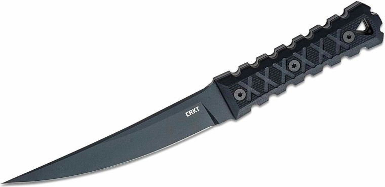Cuchillo táctico CRKT HZ6, negro, empuñadura G10, funda Boltaron