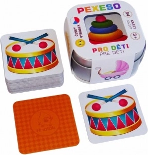 Pexeso para niños en una caja metálica