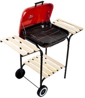 Parrilla de jardín PARTY 110 × 64 cm con tapa y estantes