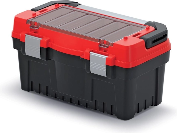 Maletín para herramientas EVO con asa metálica y cierres, 476 × 260 × 256 mm, rojo