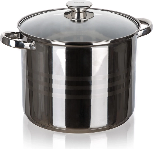 Olla de acero inoxidable LIVING 26 cm con tapa de cristal 11,1 l