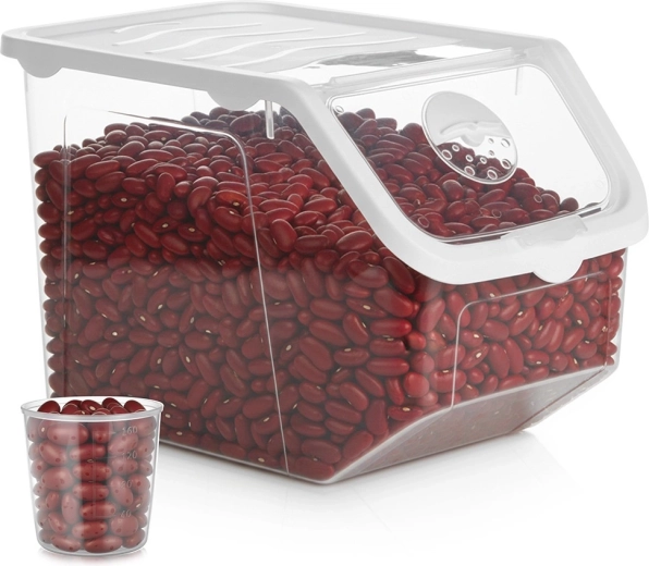 Recipiente transparente para frutas y verduras con tapa de 12 l