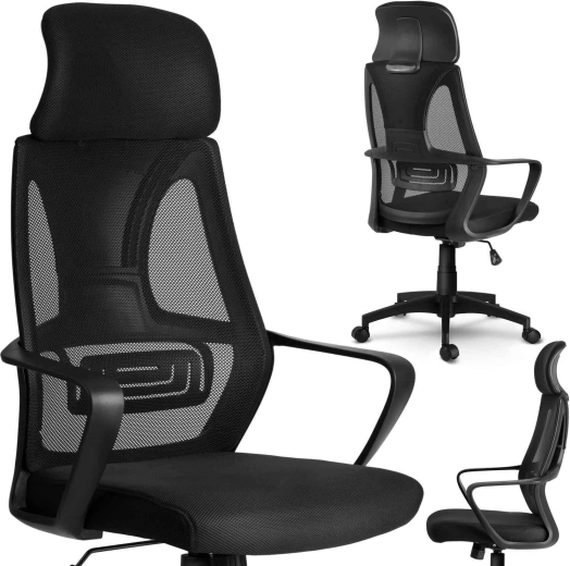 Silla de oficina Praga de micromalla negra