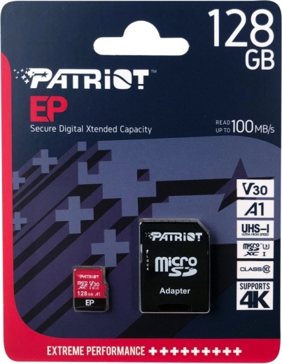 Tarjeta microSD 128GB V30 Patriot EP A1