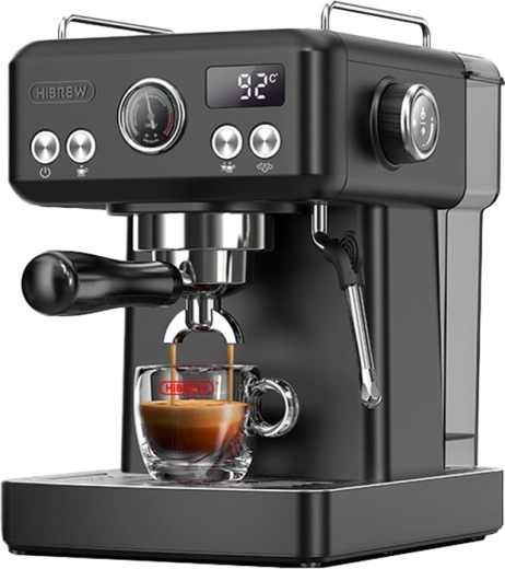 Cafetera espresso de palanca con control de temperatura HiBREW H10A, negra