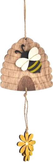 Decoración colgante de madera colmena amarillo/marrón