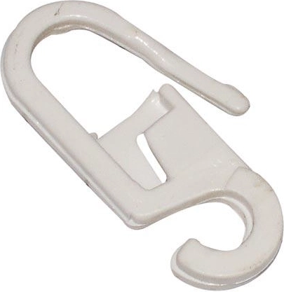 Gancho de cortina de plástico, blanco (100 uds)