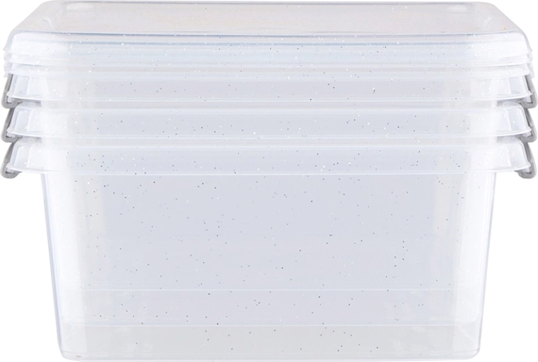Set antibacteriano de 3 recipientes cuadrados para alimentos 0,6 l