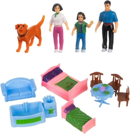 Set completo: familia, perrito y muebles