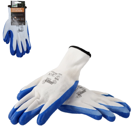 Guantes de trabajo protectores de poliéster con recubrimiento de látex, talla 9/L – Garden Line