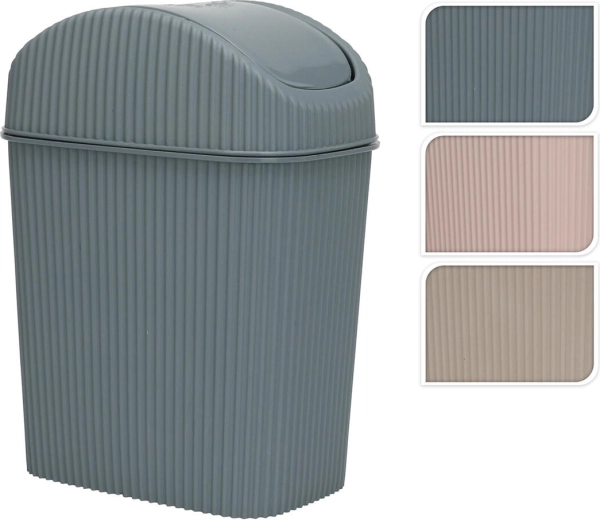 Cubo de basura de plástico con tapa basculante 2,5 l, rectangular