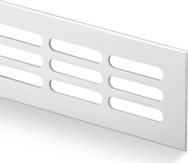 Rejilla de ventilación de aluminio 60 × 400 mm, anodizada
