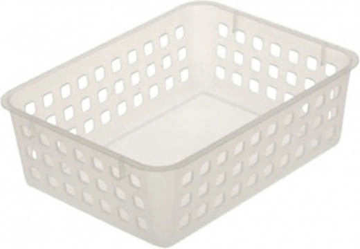 Cesta de plástico mini, transparente, 18,3 × 14 × 6,2 cm