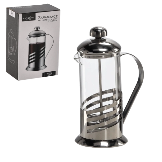 Prensa francesa con sistema de émbolo 350 ml de vidrio de borosilicato y acero inoxidable