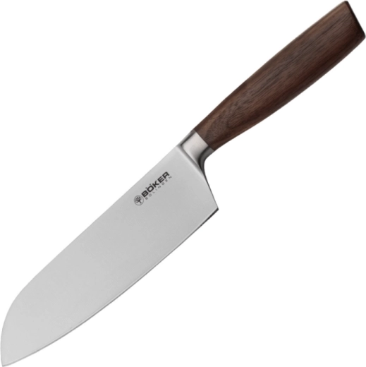 Cuchillo de cocina santoku Böker Core 16,7 cm, madera de nogal