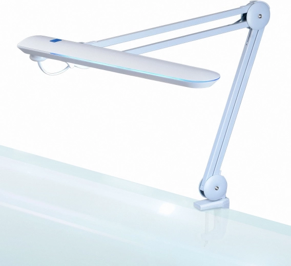 Lámpara de escritorio LED regulable con pinza, blanca