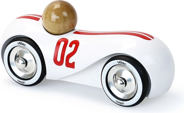 Coche de carreras de madera Vilac Streamline vintage blanco