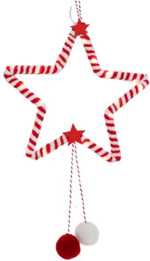 Estrella luminosa con temporizador, 20 LED, 20 cm