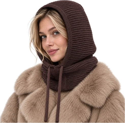 Pasamontañas de invierno para mujer 3 en 1 Glimz marrón