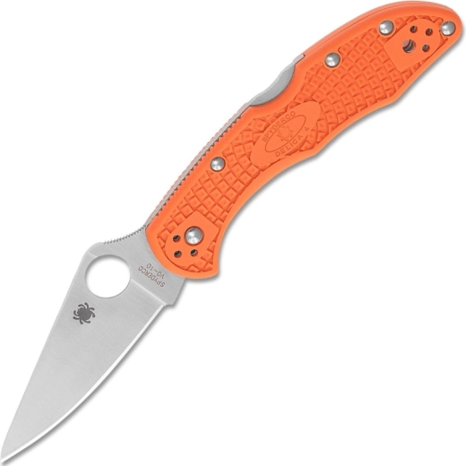 Spyderco Delica 4 Lightweight cuchillo de bolsillo con vaciado plano, naranja