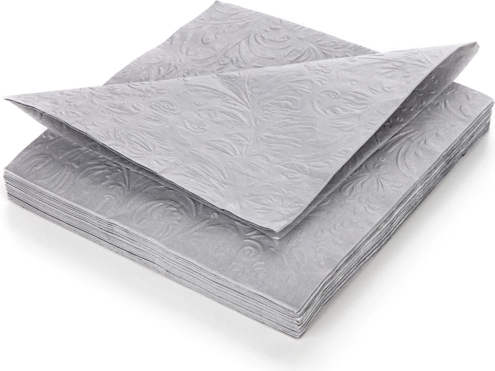Servilletas de papel 33 × 33 cm, grises, de 3 capas, con relieve, 20 uds.