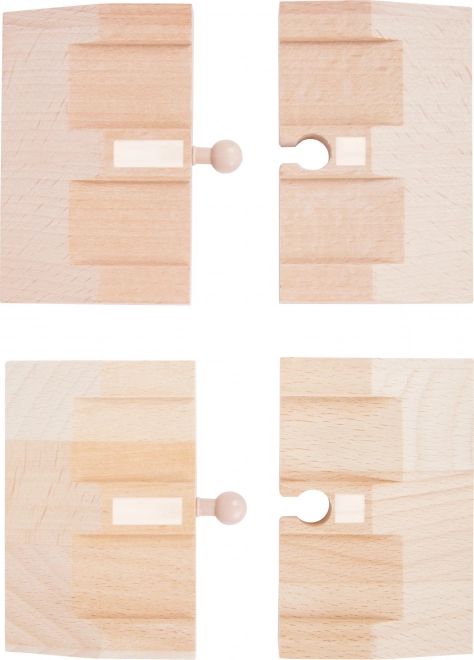 Small foot rampas de madera para circuito de coches, 4 uds.