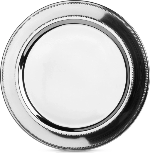 Posavasos/bandeja de servir de acero plateado de 33 cm