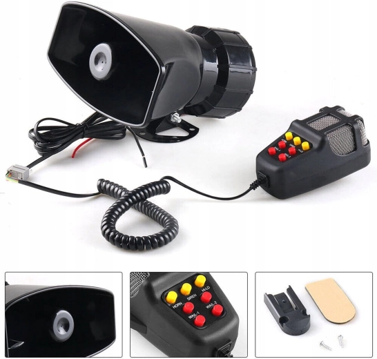 Megáfono y accesorios completos de montaje
