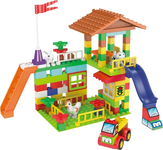 L-W Toys junior bloques granja – set de construcción para los más pequeños, 120 pcs