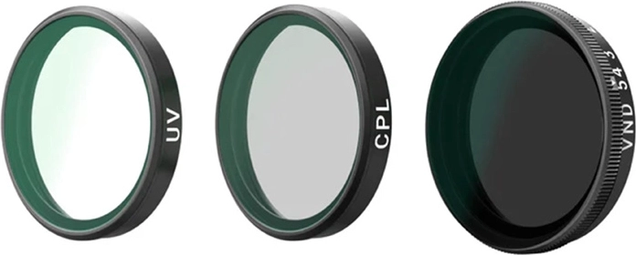 Set de filtros Telesin CPL/VND2-32/UV para DJI Osmo Action 6 (3 uds.)