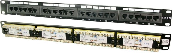 Panel de parcheo CAT6 de 24 puertos LogiLink